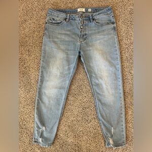 Miss Me Blue Ankle Skinny Jeans with Vintage Wash